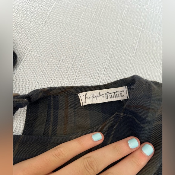 Free People Blue Long Sleeve Plaid asymmetrical dress/tunic - Picture 6 of 10